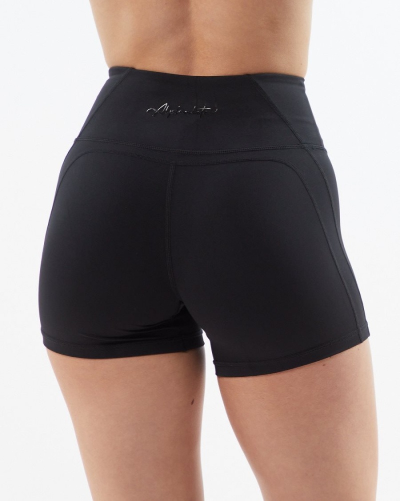 Alphalete Pulse Surge Lyhyt 4" Naisten Shortsit Blackout | NHXRO-5192