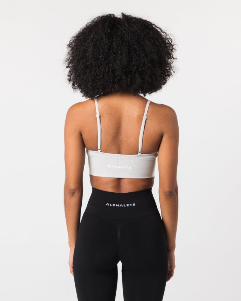 Alphalete Seamless Ribbed Bra Naisten Urheiluliivi Harmaat | WAPLV-0547