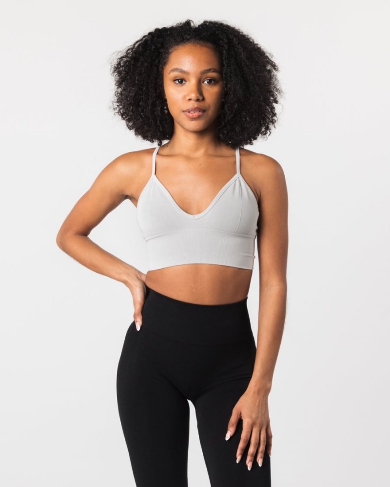 Alphalete Seamless Ribbed Bra Naisten Urheiluliivi Harmaat | WAPLV-0547