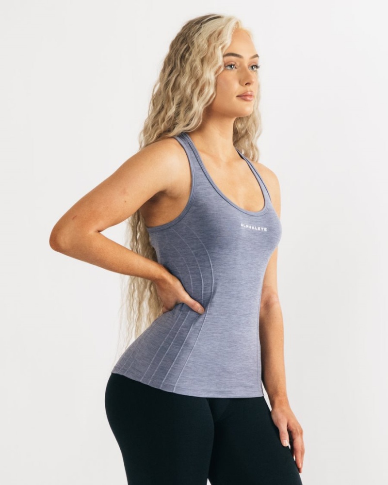 Alphalete Seamless Tank Naisten Hihaton Paita Sininen | JIVMA-4273