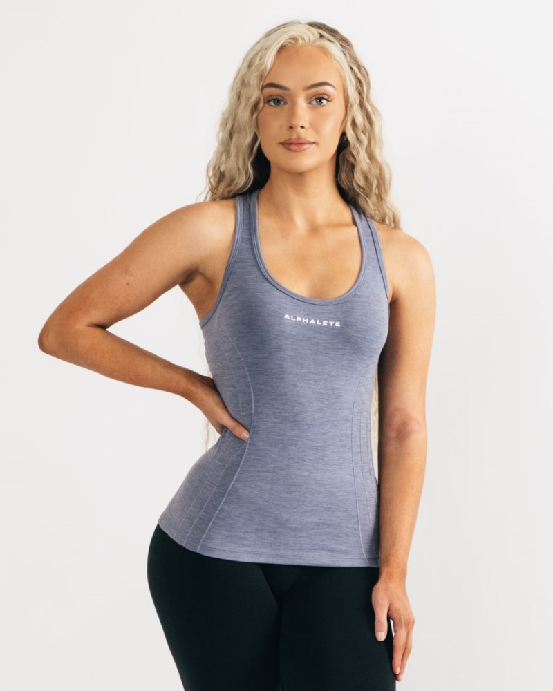 Alphalete Seamless Tank Naisten Hihaton Paita Sininen | JIVMA-4273