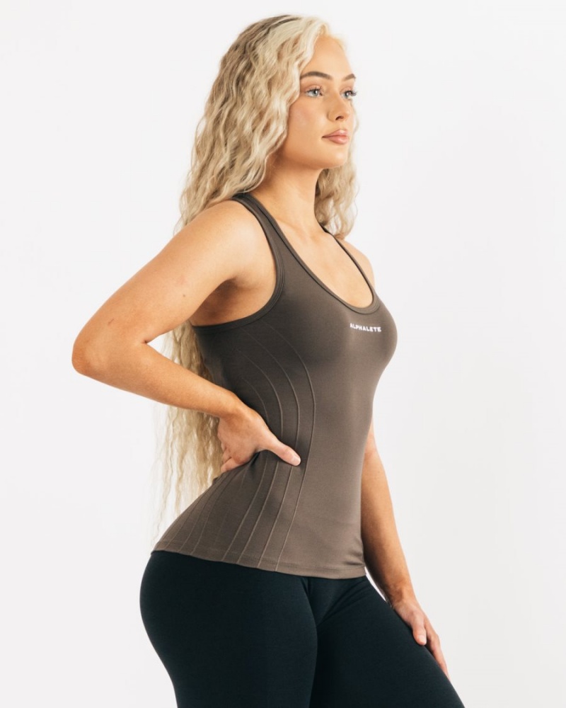 Alphalete Seamless Tank Naisten Hihaton Paita Mocha | RXVCJ-9741