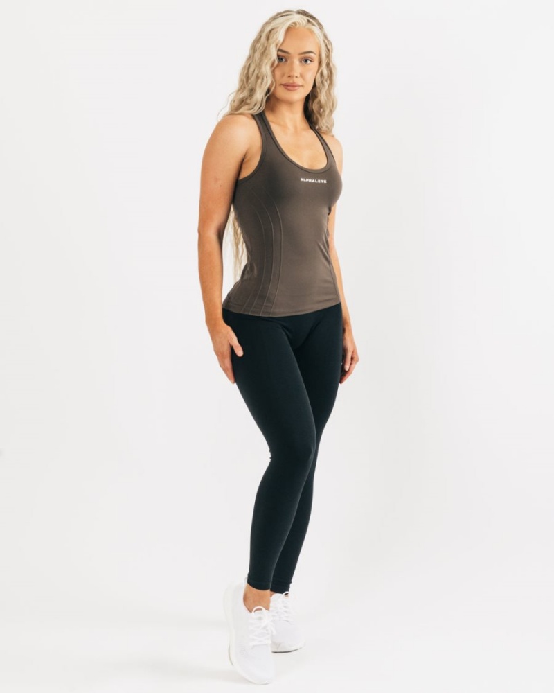 Alphalete Seamless Tank Naisten Hihaton Paita Mocha | RXVCJ-9741