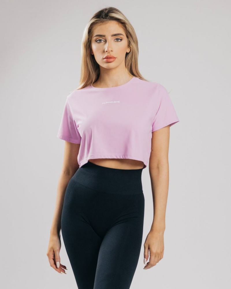 Alphalete Signature Mesh Crop Naisten Paidat Pinkki | RZVAY-7381