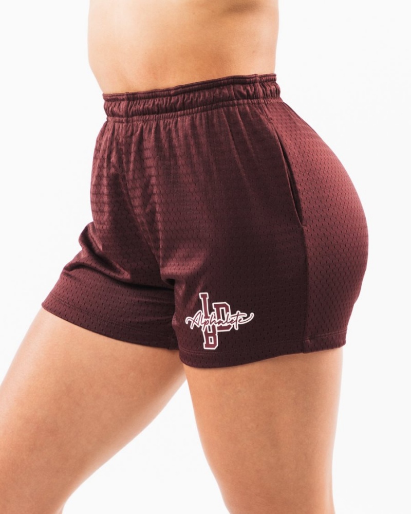 Alphalete Signature Mesh Lyhyt 4" Naisten Shortsit Sangria | YONMC-5936