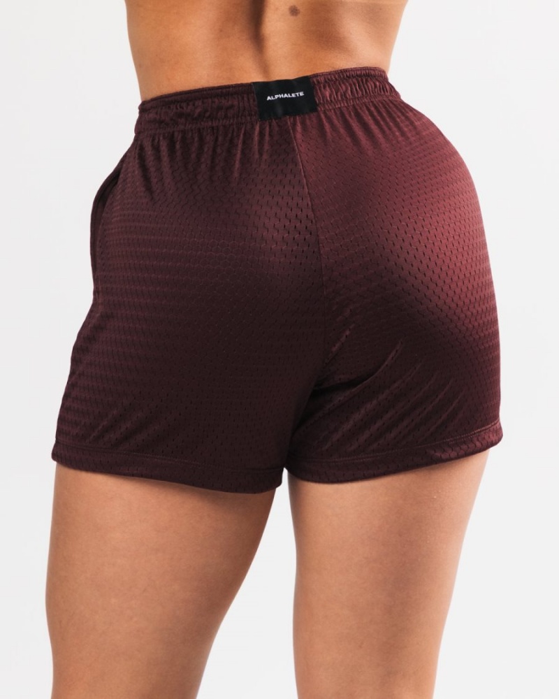 Alphalete Signature Mesh Lyhyt 4" Naisten Shortsit Sangria | YONMC-5936