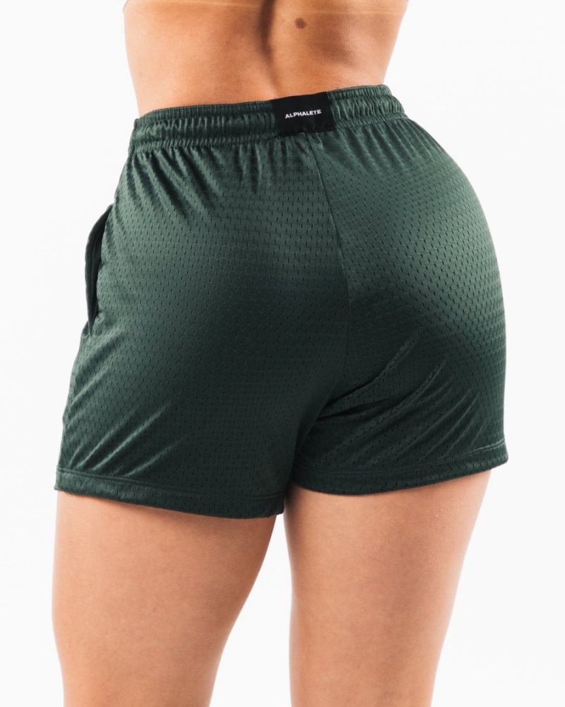 Alphalete Signature Mesh Lyhyt 4" Naisten Shortsit Evergreen | LFSEV-5731