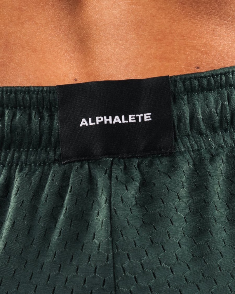 Alphalete Signature Mesh Lyhyt 4" Naisten Shortsit Evergreen | LFSEV-5731