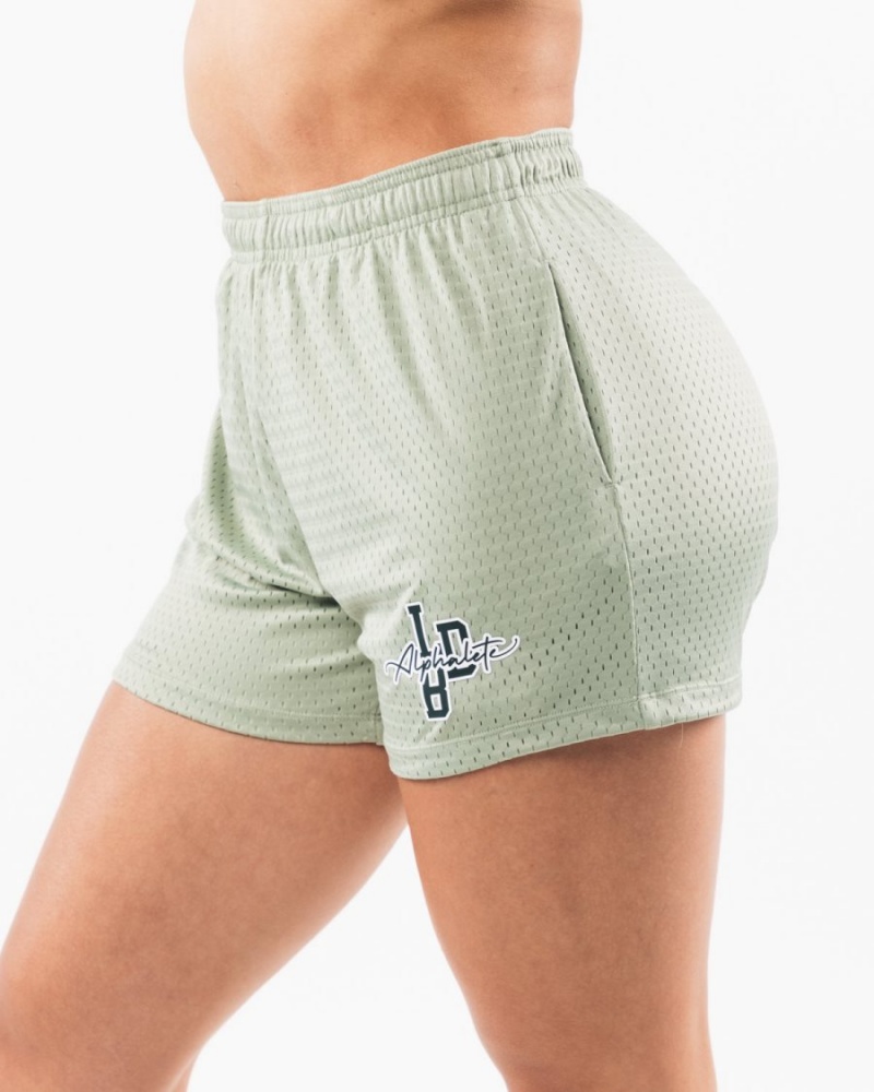 Alphalete Signature Mesh Lyhyt 4" Naisten Shortsit Sage | VFAXB-7950