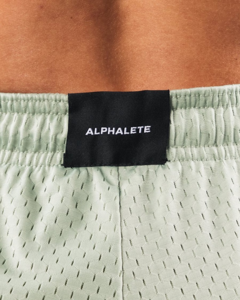 Alphalete Signature Mesh Lyhyt 4" Naisten Shortsit Sage | VFAXB-7950