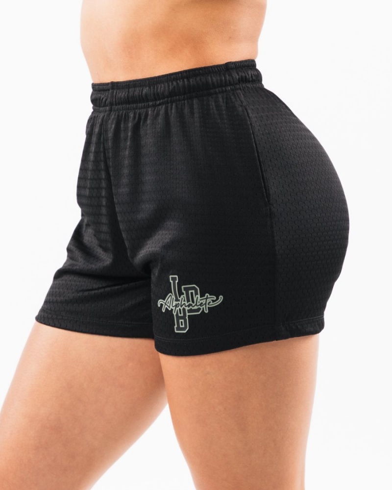 Alphalete Signature Mesh Lyhyt 4" Naisten Shortsit Mustat | ZCLFE-7019