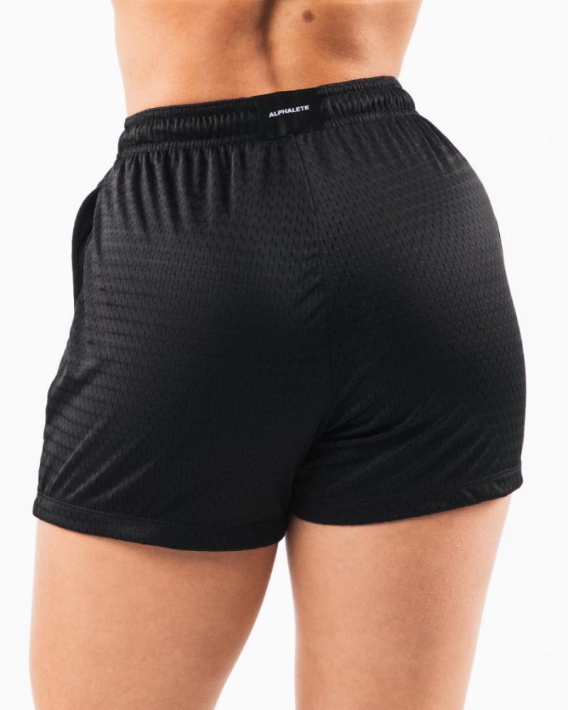 Alphalete Signature Mesh Lyhyt 4" Naisten Shortsit Mustat | ZCLFE-7019