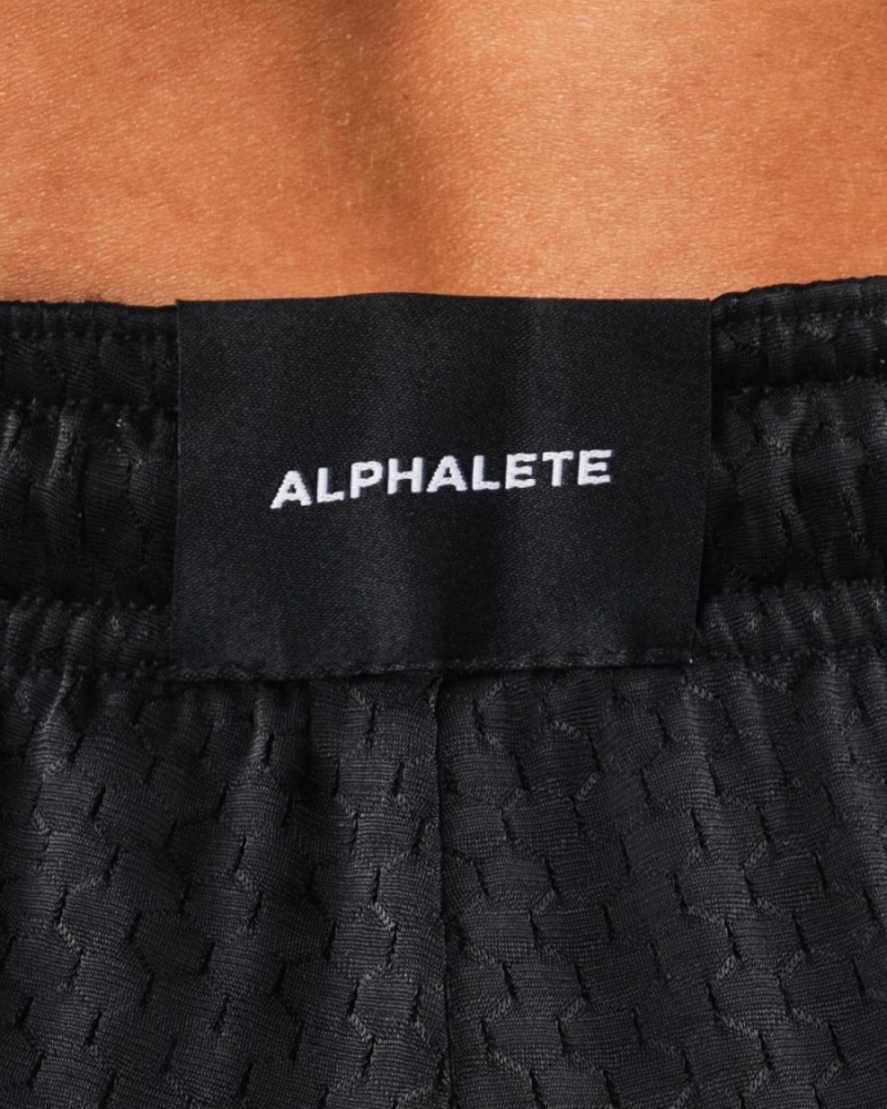 Alphalete Signature Mesh Lyhyt 4" Naisten Shortsit Mustat | ZCLFE-7019