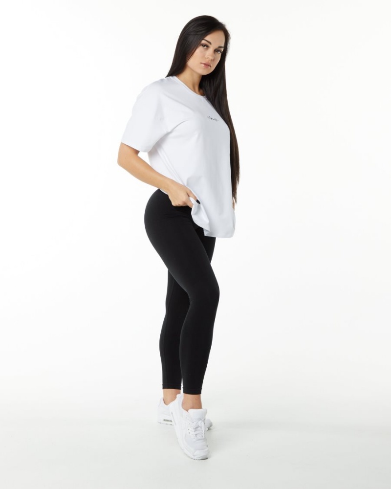 Alphalete Signature Oversized Tee Naisten Paidat Valkoinen | FIZJS-3824