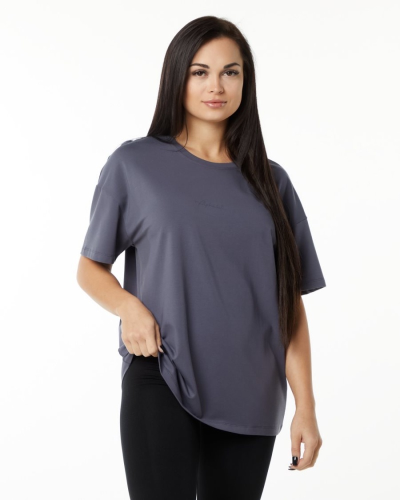 Alphalete Signature Oversized Tee Naisten Paidat Violetit | UMRZN-5672