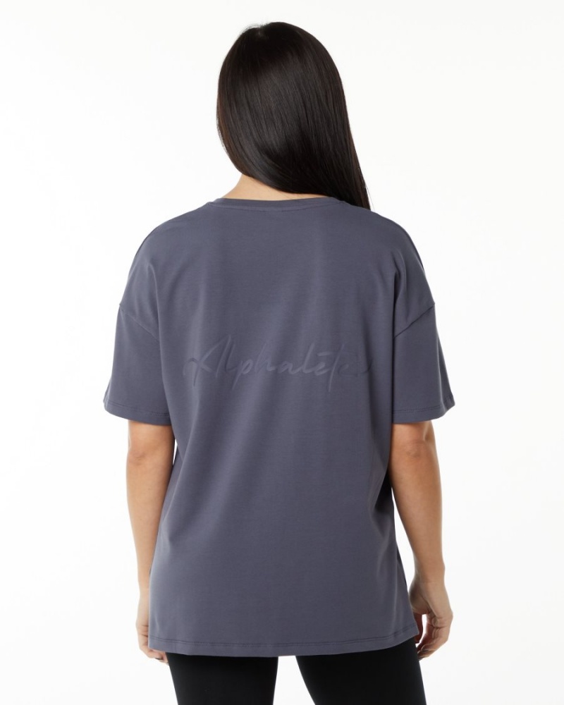 Alphalete Signature Oversized Tee Naisten Paidat Violetit | UMRZN-5672