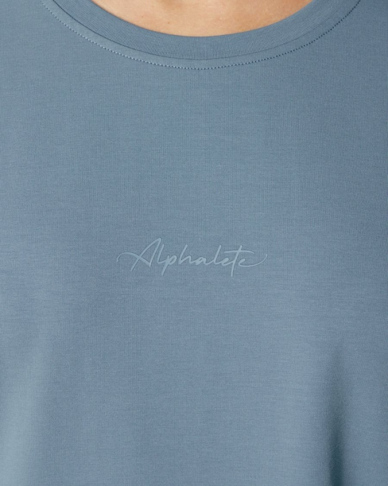 Alphalete Signature Oversized Tee Naisten Paidat Sininen | GYVUR-8396