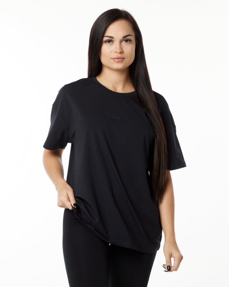 Alphalete Signature Oversized Tee Naisten Paidat Mustat | YQDPR-1609