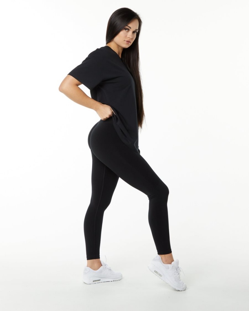 Alphalete Signature Oversized Tee Naisten Paidat Mustat | YQDPR-1609