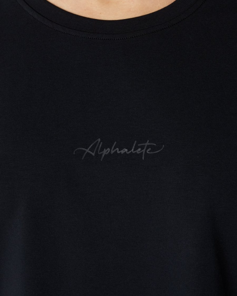 Alphalete Signature Oversized Tee Naisten Paidat Mustat | YQDPR-1609