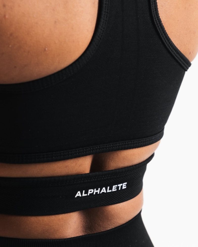 Alphalete Stratus Bra Naisten Urheiluliivi Mustat | XULBS-0367