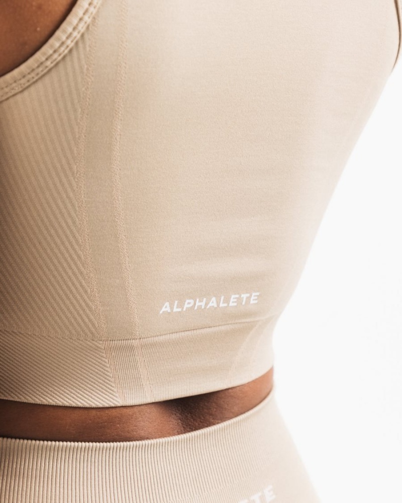 Alphalete Stratus Crop Tank Naisten Hihaton Paita Linen | RECIZ-1273