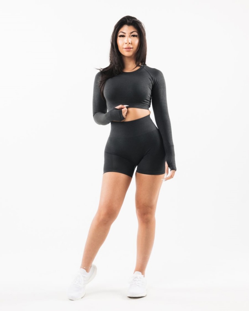 Alphalete Stratus LS Crop Naisten Pitkähihainen Shadow | NYMEU-2518