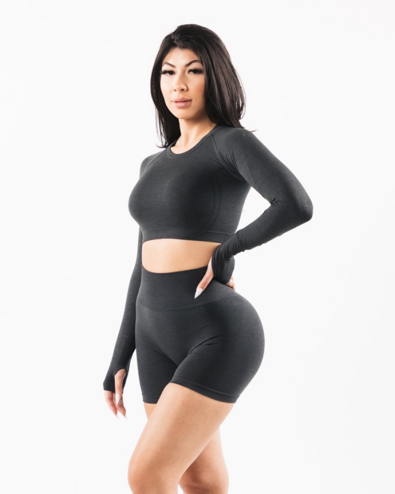 Alphalete Stratus LS Crop Naisten Pitkähihainen Shadow | NYMEU-2518