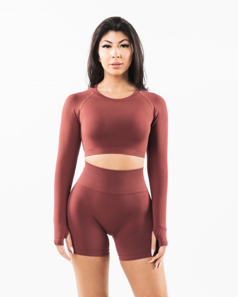 Alphalete Stratus LS Crop Naisten Pitkähihainen Autumn | PHABC-3278