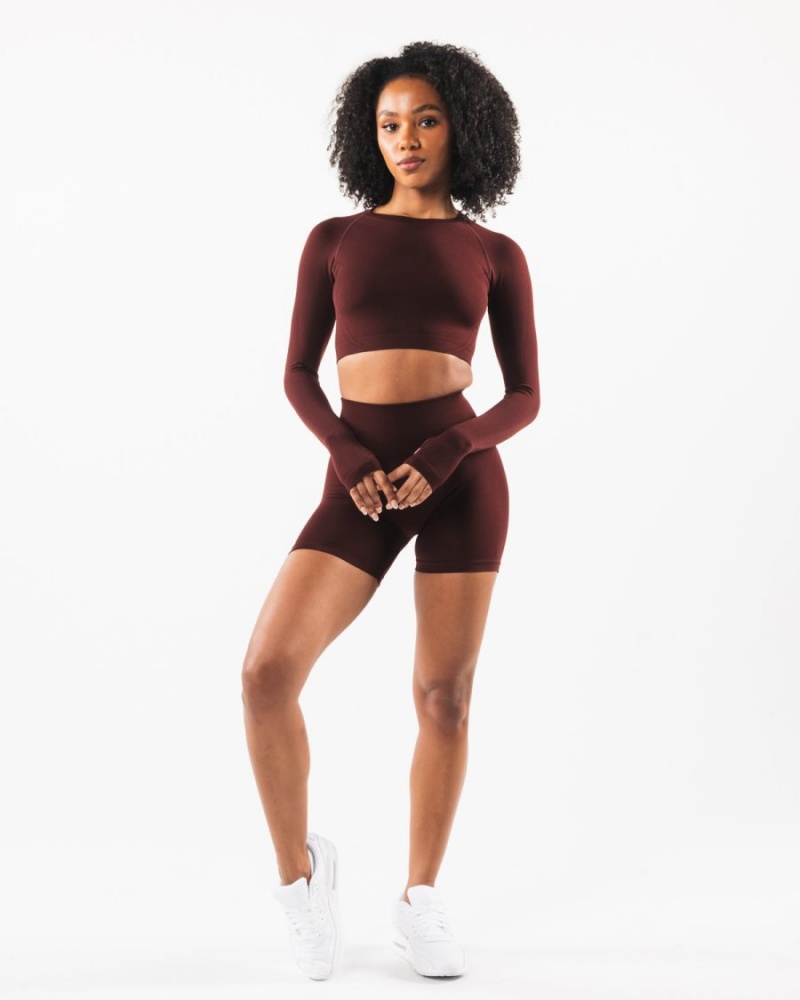 Alphalete Stratus LS Crop Naisten Pitkähihainen Sangria | CJRIY-8049