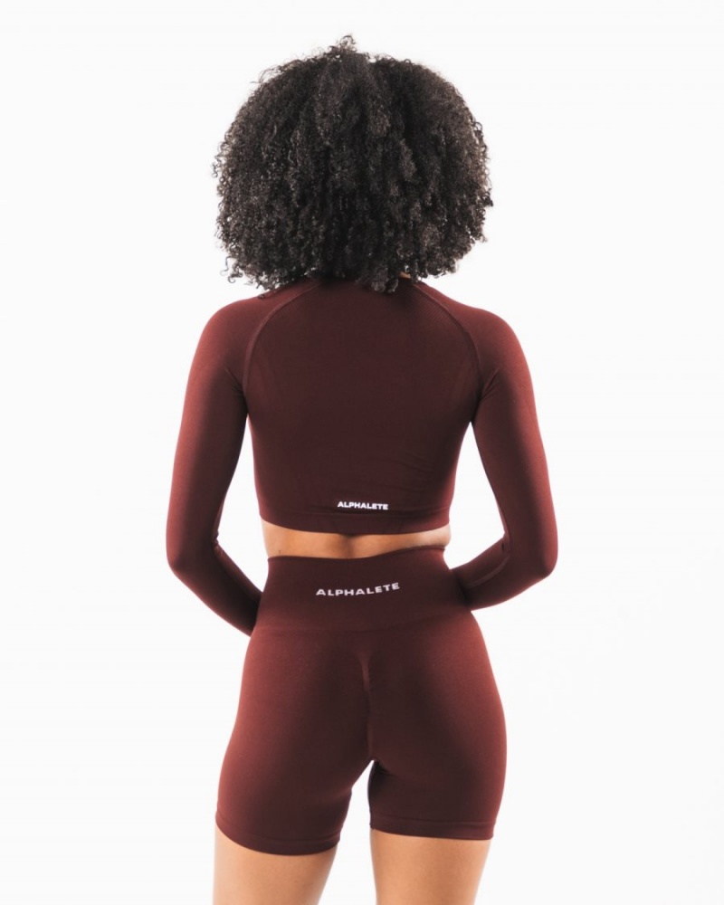 Alphalete Stratus LS Crop Naisten Pitkähihainen Sangria | CJRIY-8049