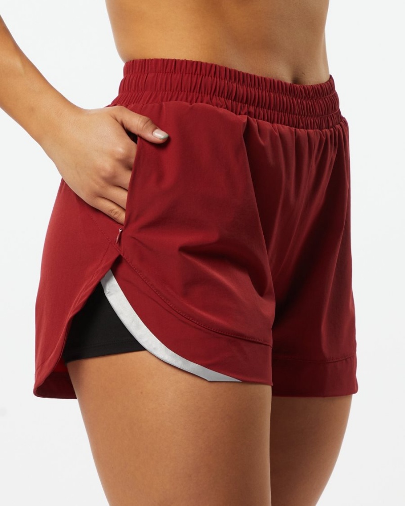 Alphalete Stride Lyhyt 3" Naisten Shortsit Punainen | GFREJ-2385