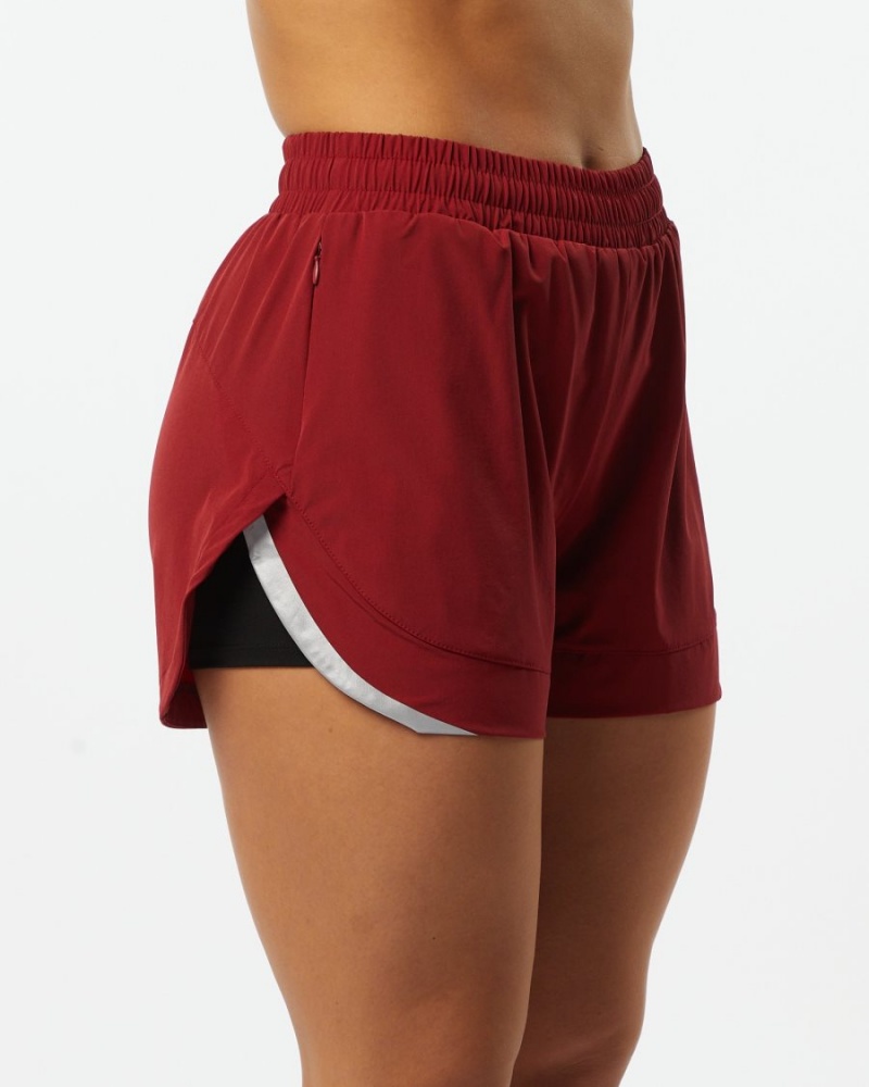 Alphalete Stride Lyhyt 3" Naisten Shortsit Punainen | GFREJ-2385