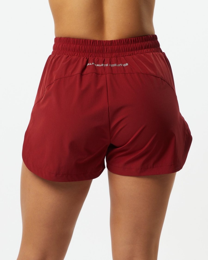 Alphalete Stride Lyhyt 3" Naisten Shortsit Punainen | GFREJ-2385