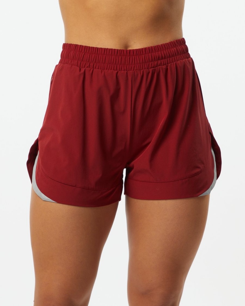 Alphalete Stride Lyhyt 3" Naisten Shortsit Punainen | GFREJ-2385