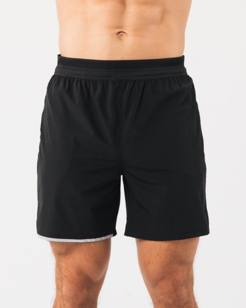 Alphalete Studio Lyhyt 6" Miesten Shortsit Mustat Hopea | MOVKQ-7502