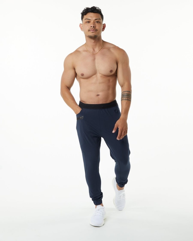 Alphalete Studio Pant Miesten Juoksuvaatteet Laivastonsininen | UNBIA-9082