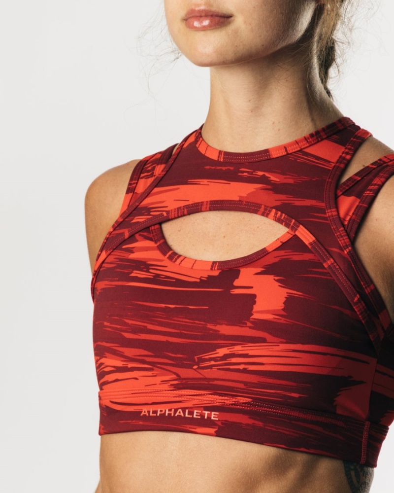 Alphalete Surface Keyhole Bra Naisten Urheiluliivi Camo | KFSNE-0413