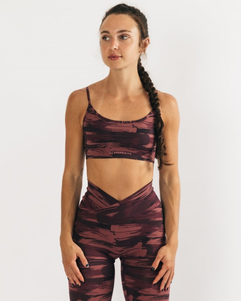 Alphalete Surface Limitless Bra Naisten Urheiluliivi Viininpunainen Camo | XBUPI-9158