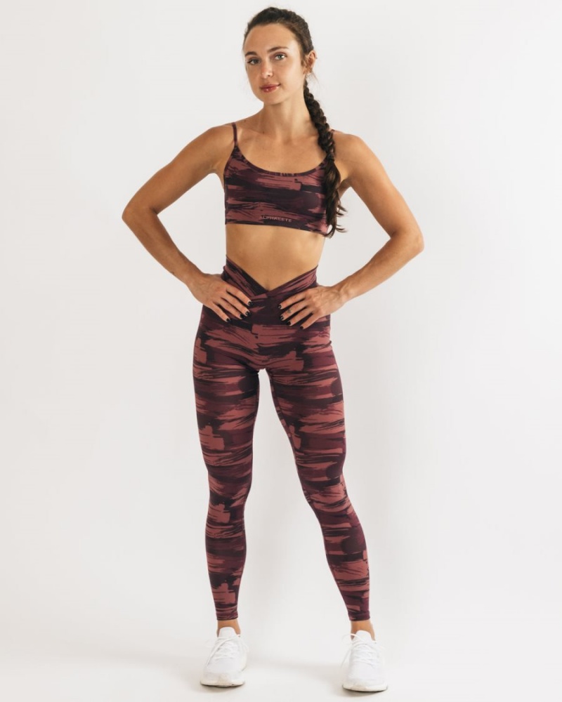 Alphalete Surface Limitless Bra Naisten Urheiluliivi Viininpunainen Camo | XBUPI-9158