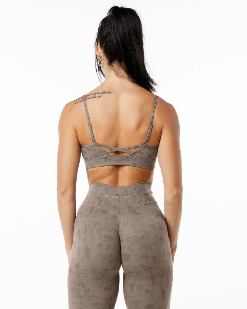 Alphalete Surface Limitless Bra Naisten Urheiluliivi Pebble Print Mocha | PKWIH-5246