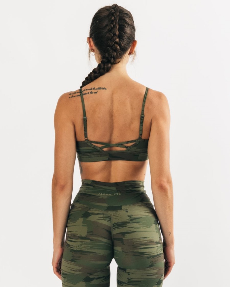 Alphalete Surface Limitless Bra Naisten Urheiluliivi Oliivinvihreä Camo | LGPJC-8512