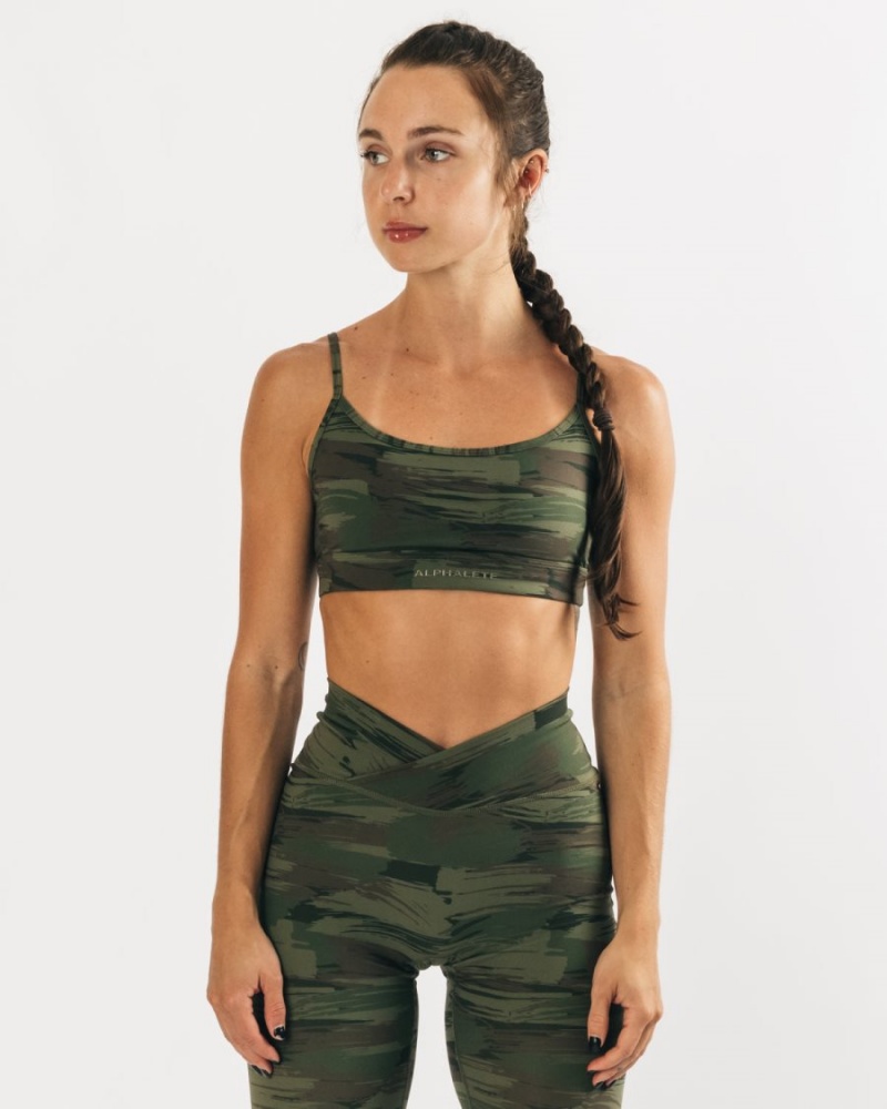 Alphalete Surface Limitless Bra Naisten Urheiluliivi Oliivinvihreä Camo | LGPJC-8512