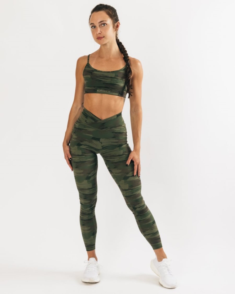 Alphalete Surface Limitless Bra Naisten Urheiluliivi Oliivinvihreä Camo | LGPJC-8512