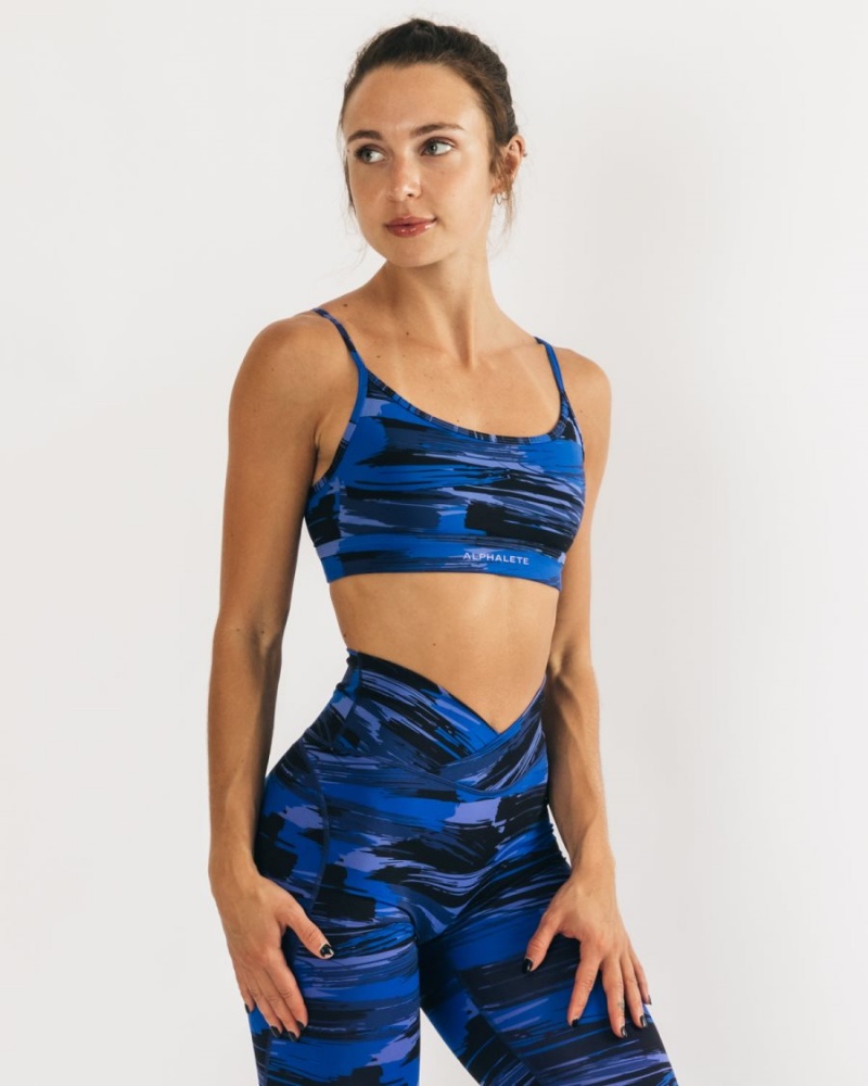 Alphalete Surface Limitless Bra Naisten Urheiluliivi Sininen Camo | HIFWS-8630