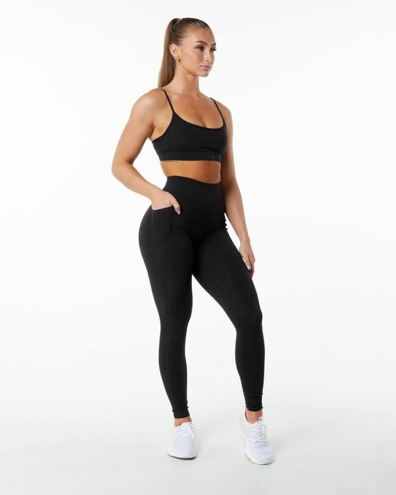 Alphalete Surface Pocket Legging 29" Naisten Leggings Mustat | RQBNF-7461