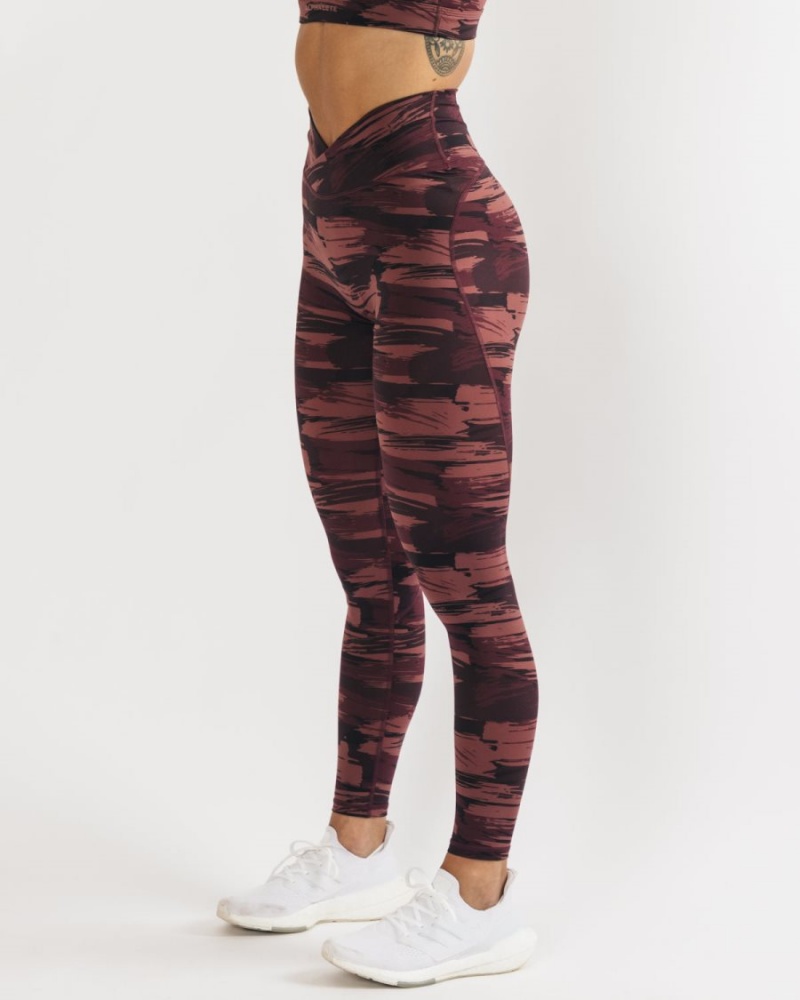 Alphalete Surface Power Legging Naisten Leggings Viininpunainen Camo | UTAZY-6798