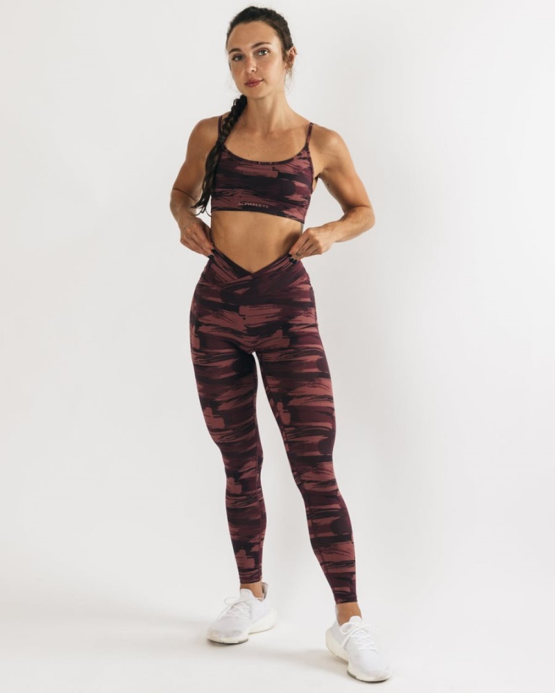 Alphalete Surface Power Legging Naisten Leggings Viininpunainen Camo | UTAZY-6798