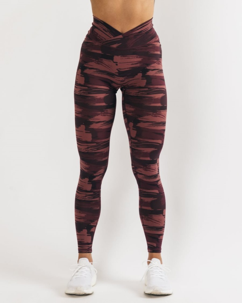 Alphalete Surface Power Legging Naisten Leggings Viininpunainen Camo | UTAZY-6798