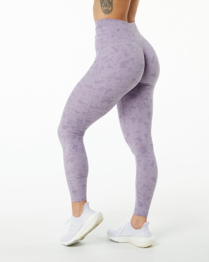 Alphalete Surface Power Legging Naisten Leggings Pebble Print Misty Lilac | WNKTY-1836